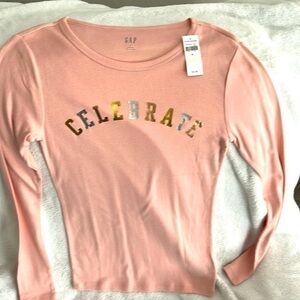 Gap small long sleeve peach